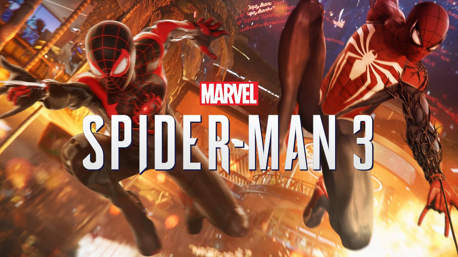 spider-man 3 logo with miles and peter