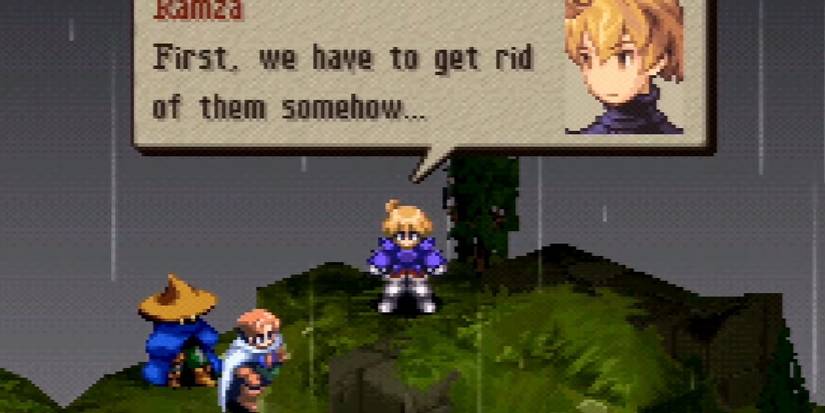 ramza talking to the party in final fantasy tactics