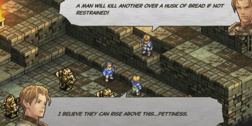 characters having a conversation in tactics ogre reborn