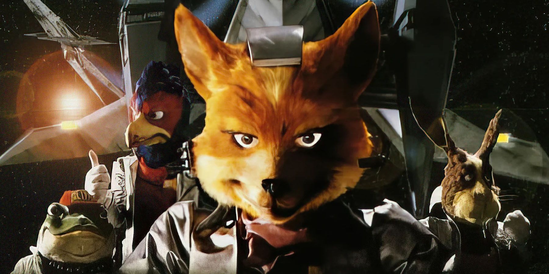 A promotional image of the origianl puppets used to promote Star Fox.
