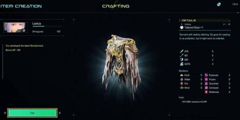 Star Ocean The Divine Force -  crafting tattered robes