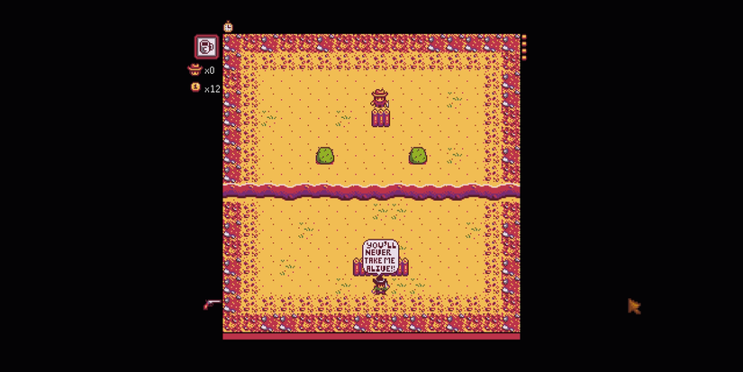 Image of the beginning of the first boss in Journey of the Prairie King in Stardew Valley