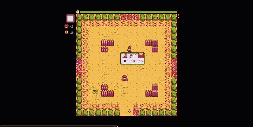 Image of the three upgrades you can get in Journey of the Prairie King in Stardew Valley