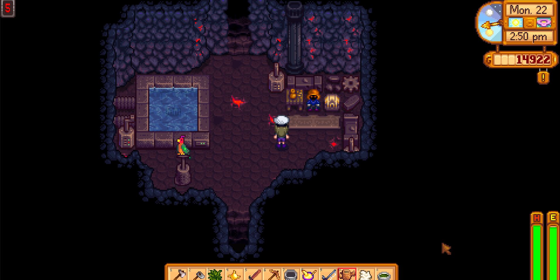 Image of the fifth floor with the volcano shop in Stardew Valley