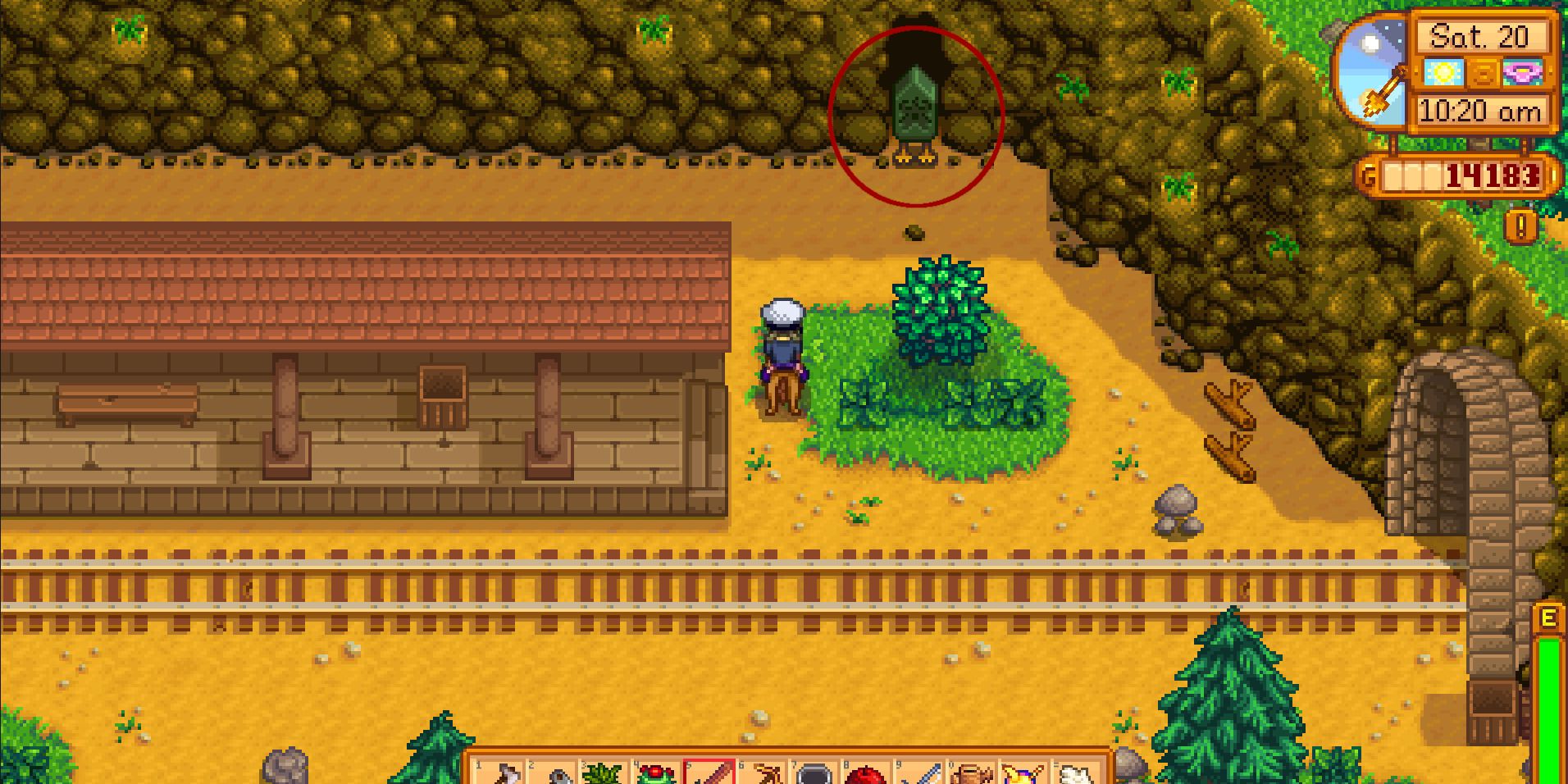 Image of the entrance to the Witch's Lair in Stardew Valley