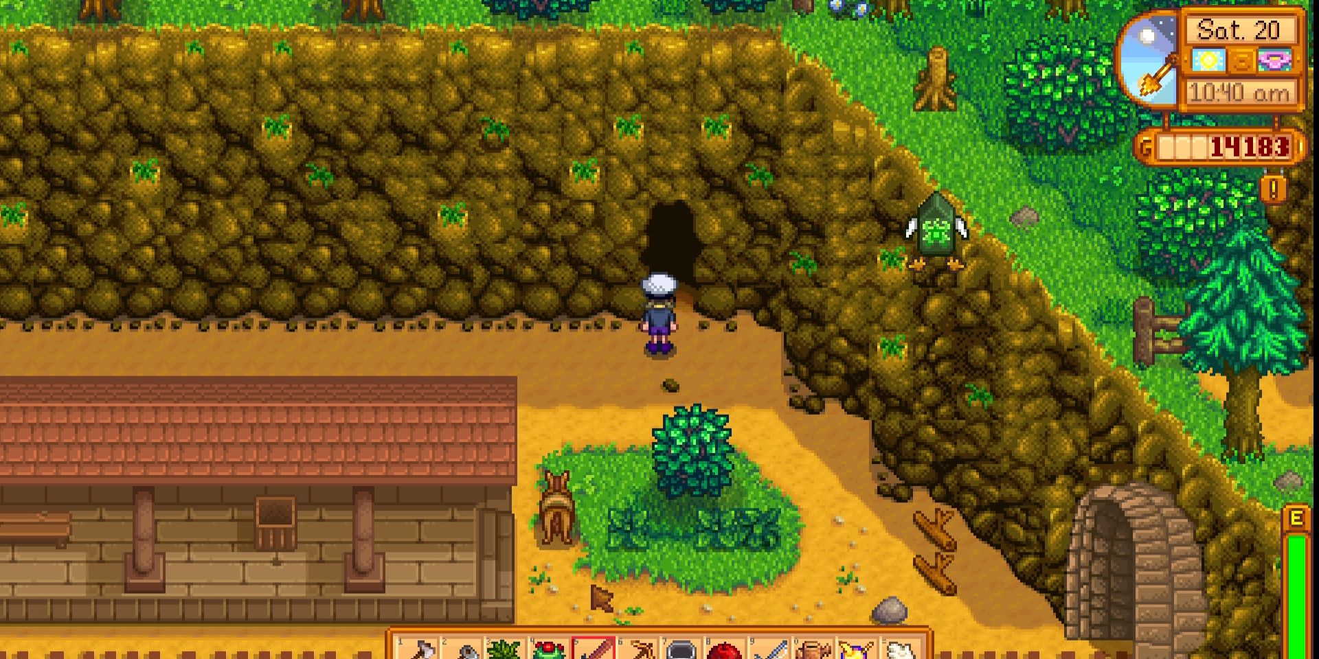 Image of the witch's lair being opened up in Stardew Valley