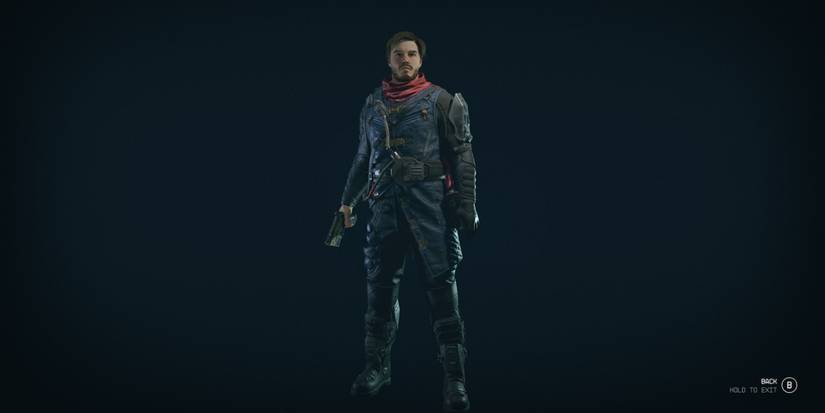 Starfield character wearing Delgado's Outfit