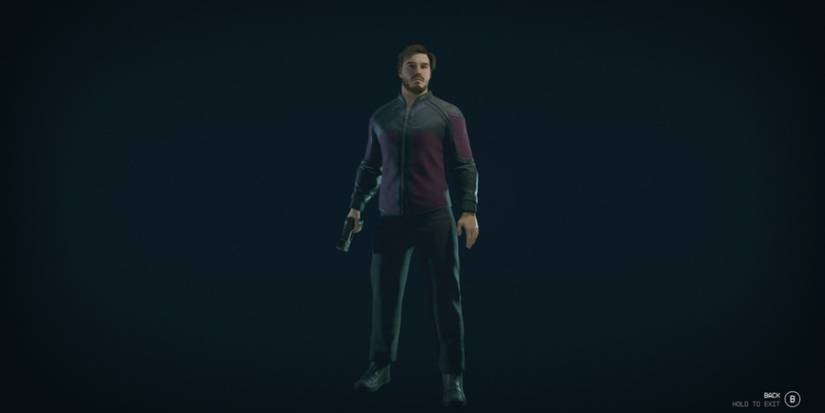 Starfield character wearing the ECS Captain Uniform