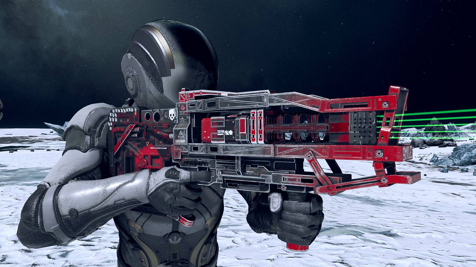 Starfield player aiming the Revenant-1