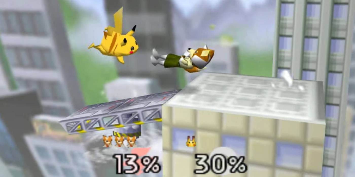 Fox and Pikachu fighting in Super Smash Bros.