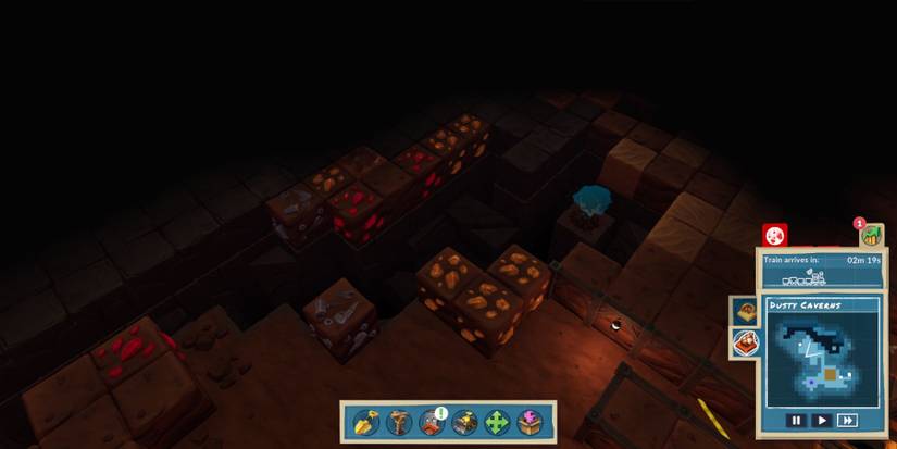 Gold and Ruby blocks within a mine level