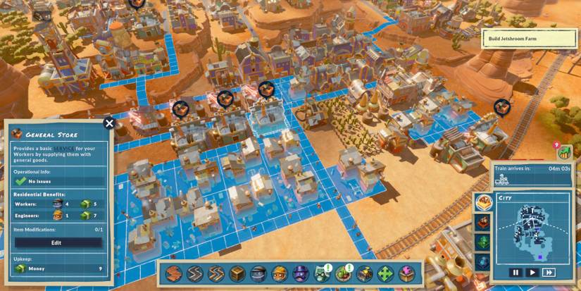 Roads highlghting which buildings are connected to it