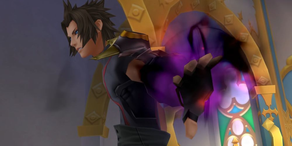 Terra wielding his darkness at the beggining of Kingdom Hearts Birth by Sleep