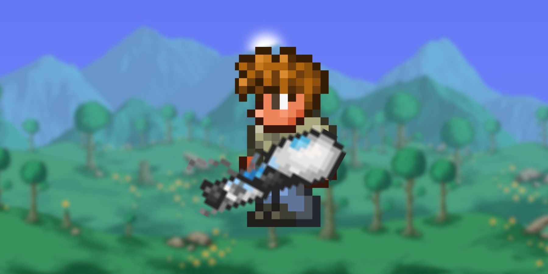 The character with a Portal Gun in Terraria