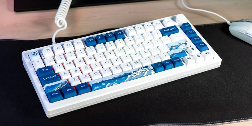 The Akko MOD007B PC Santorini Keyboard angled