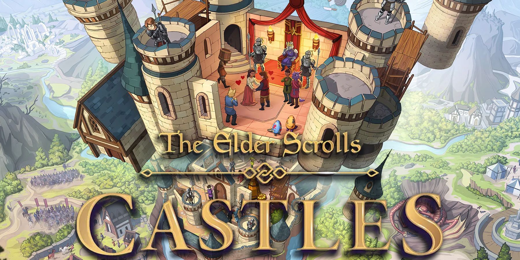 The Elder Scrolls TES Castles key art with game logo composite