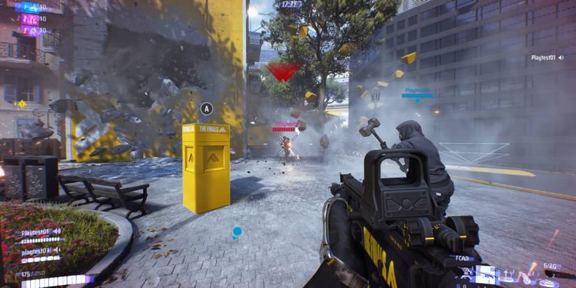 THE FINALS gunfight occurring in city square