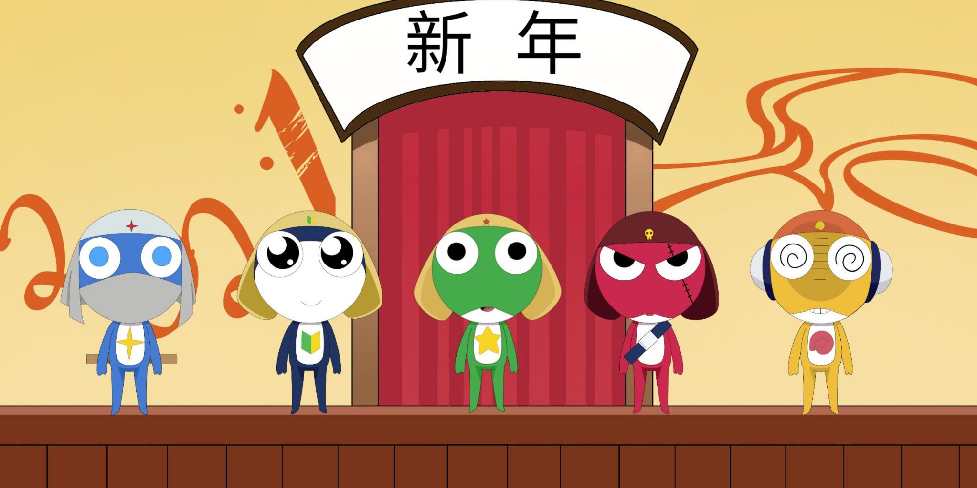 The frog invaders in Sgt. Frog