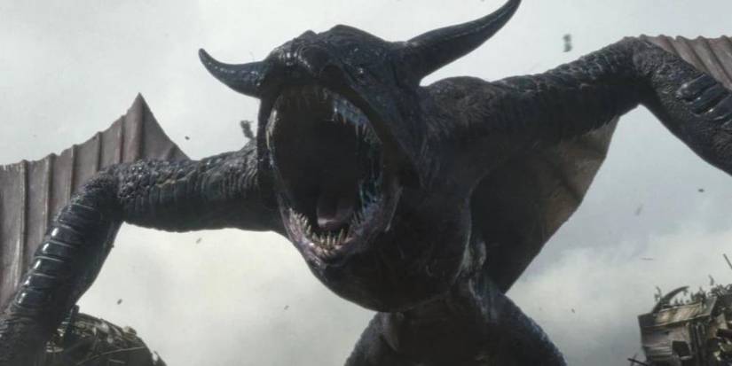 The Ion Dragon attacking the crew in the remains of the USS Lawson.