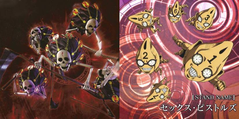 The Little Devils from Bayonetta vs. the Stand Sex Pistols from Jojo's Bizarre Adventure: Vento Aureo.