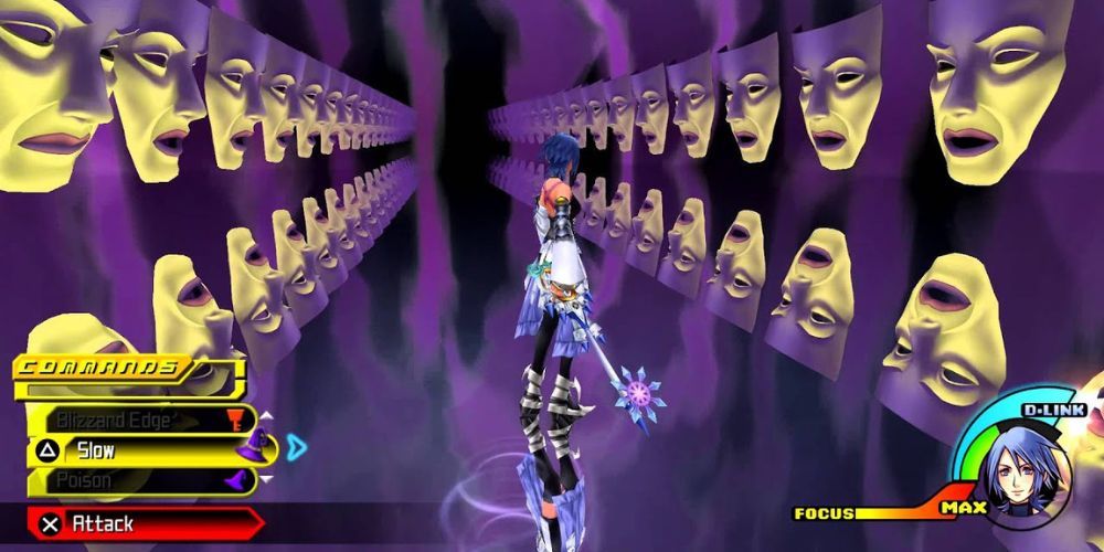 Aqua versus the Magic Mirror in Kingdom Hearts Birth by Sleep.