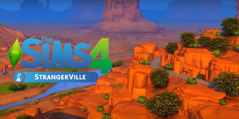 The hot desert town of StrangerVille in the summer season, showcasing the mountains