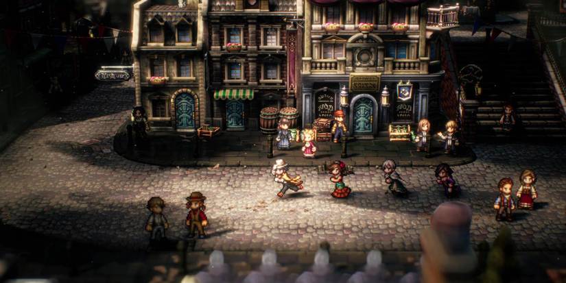 Octopath Traveler 2 - Running Through A Cobblestone Street