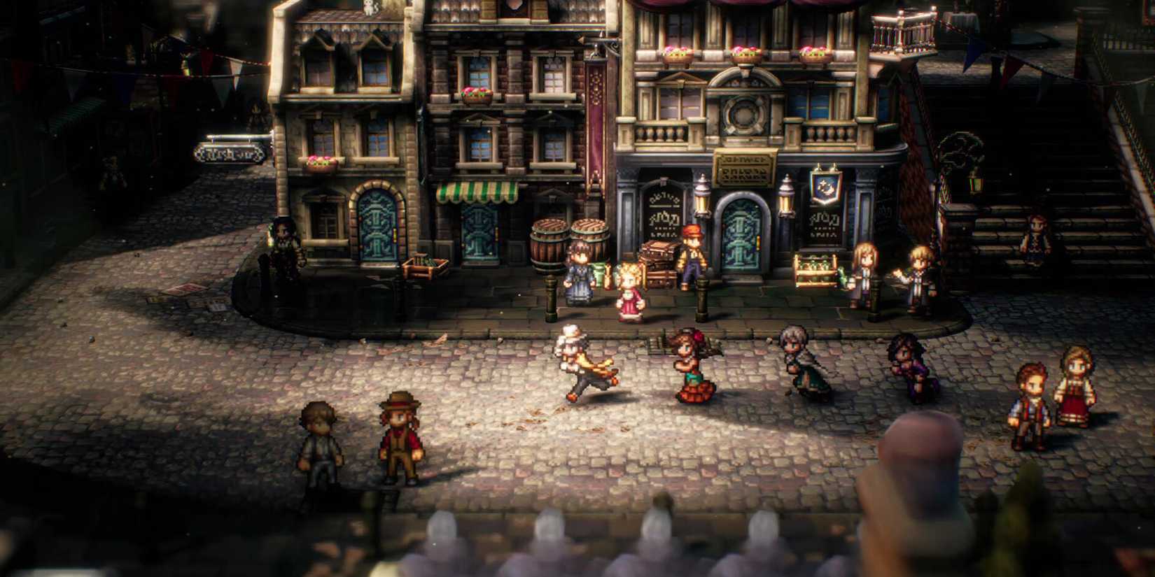 Octopath Traveler 2 - Running Through A Cobblestone Street