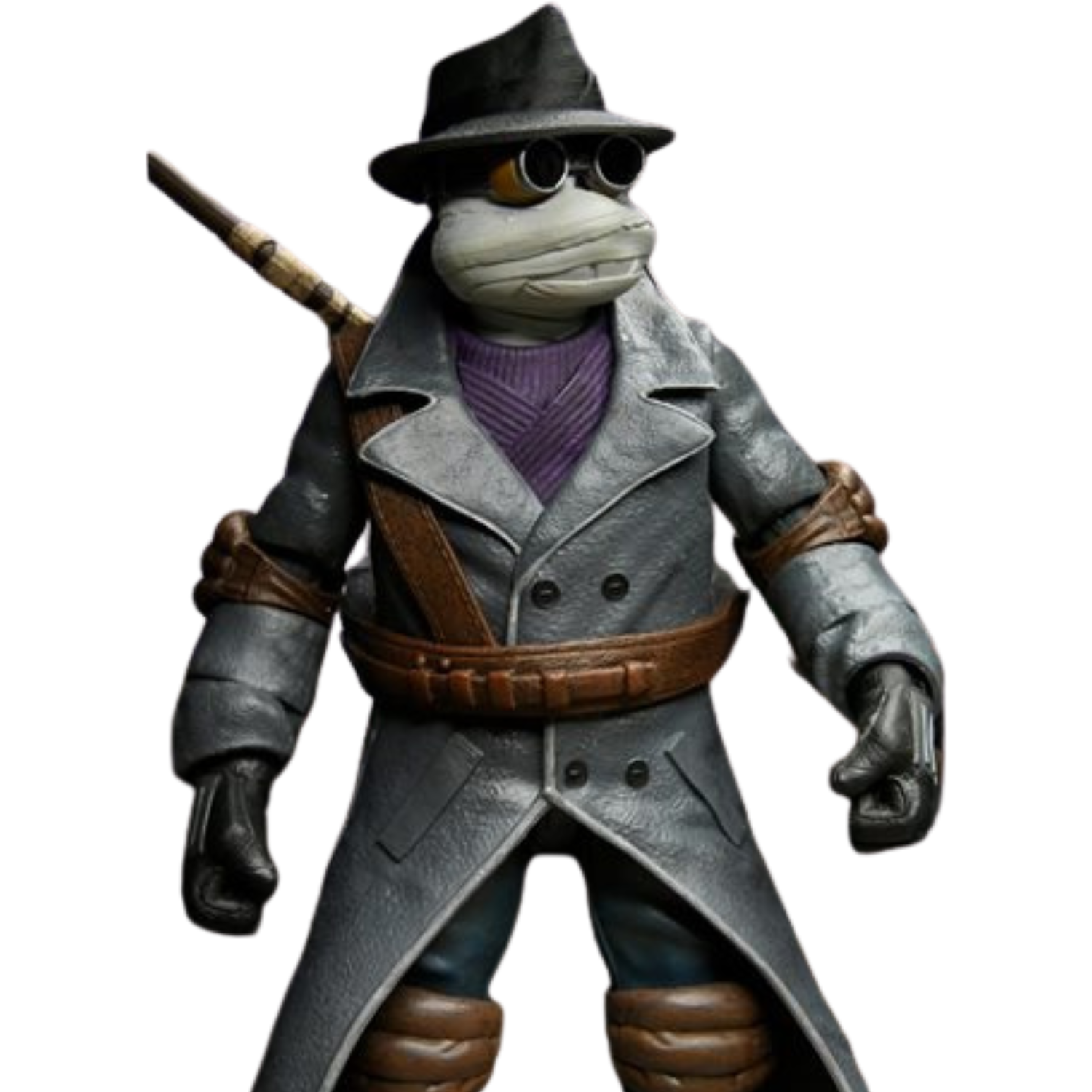 This image shows Donatello from the Ninja Turtles dressed as the Invisible Man