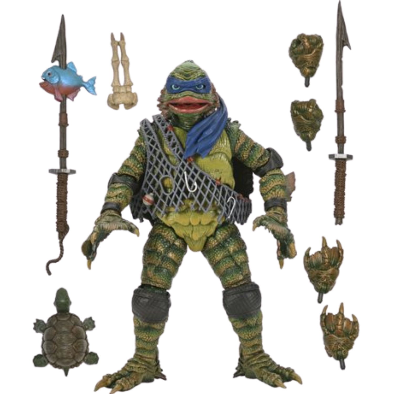 This image shows Leonardo from Teenage Mutant Ninja Turtles as the Creature from the Black Lagoon