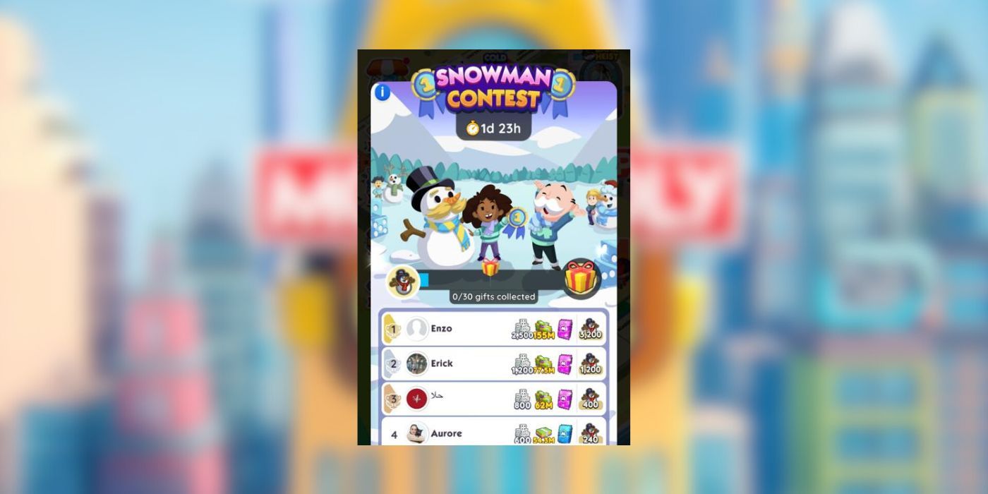 snowman contest rewards monopoly go