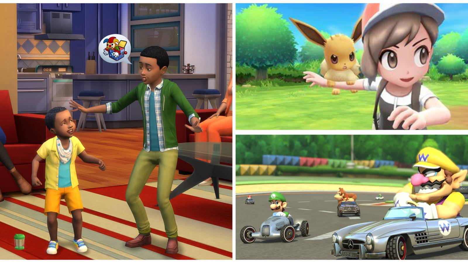 Video Games For New Gamers (The Sims 4, Pokemon Let's Go!, and Mario Kart 8)
