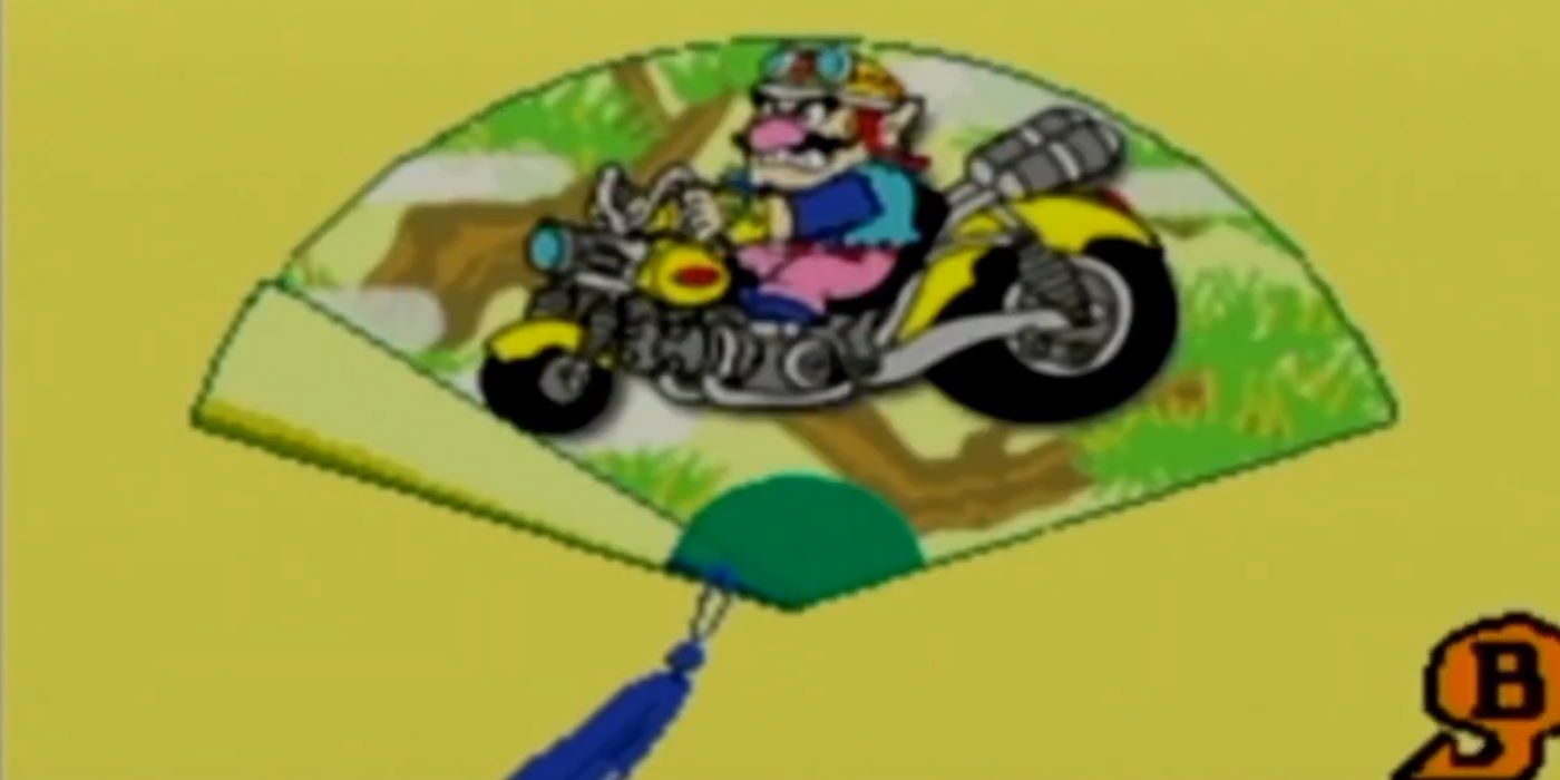 A fan with Wario on his bike printed on it