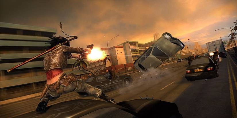 Wet car shootout rooftop