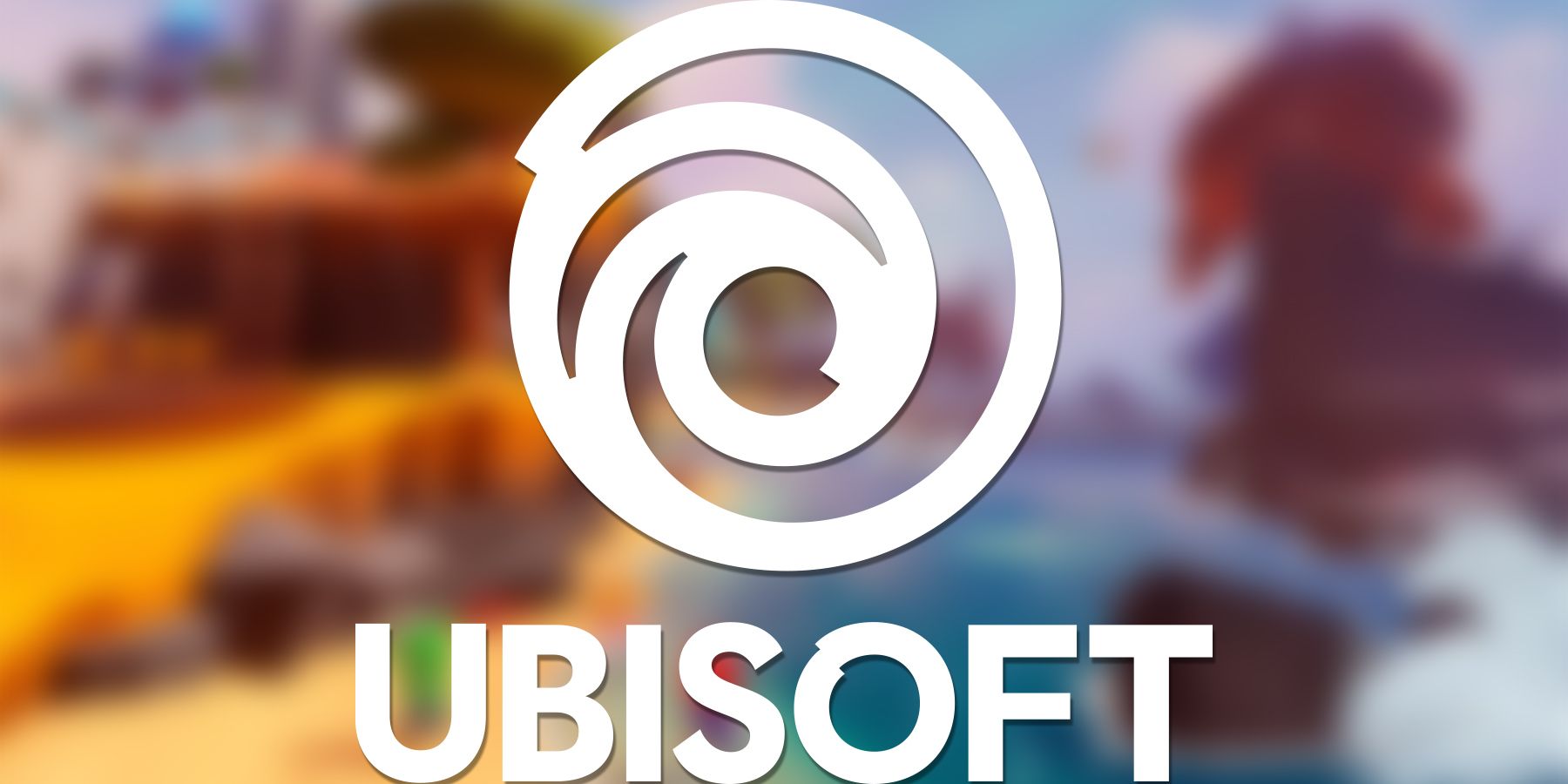 white Ubisoft logo on Mario + Rabbids Sparks of Hope blurred screenshot