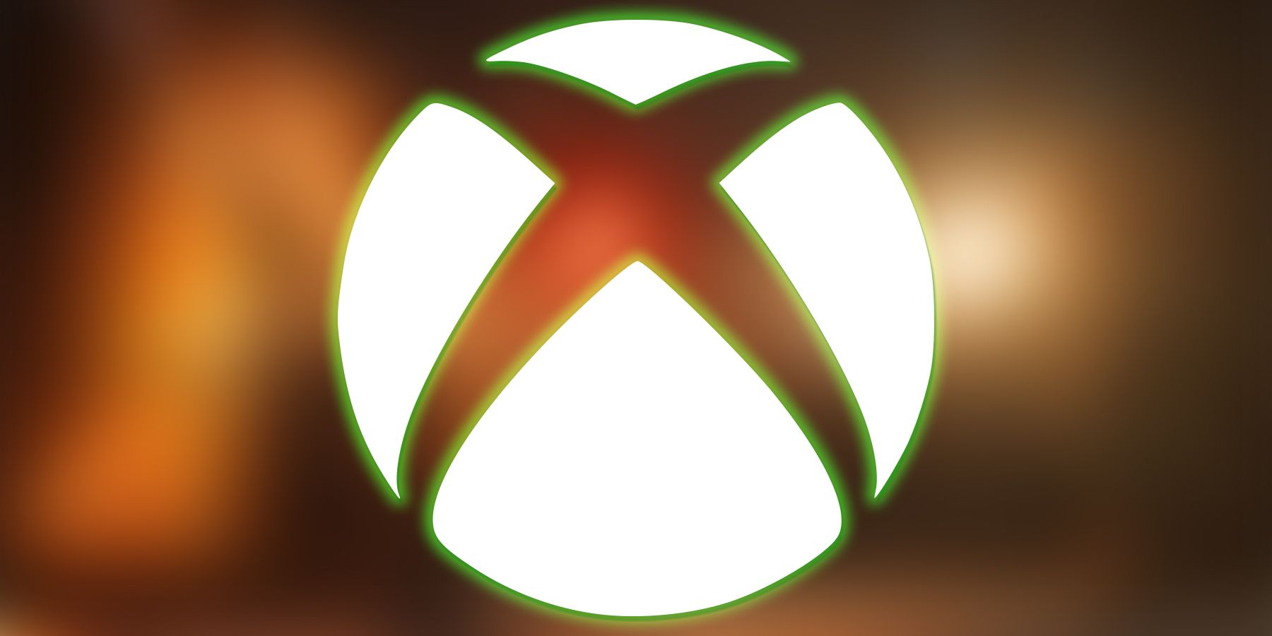 Sous-marque du logo Xbox blanc avec une lueur verte sur une capture d'écran floue de la promotion Steam de Final Fantasy 7 Remake