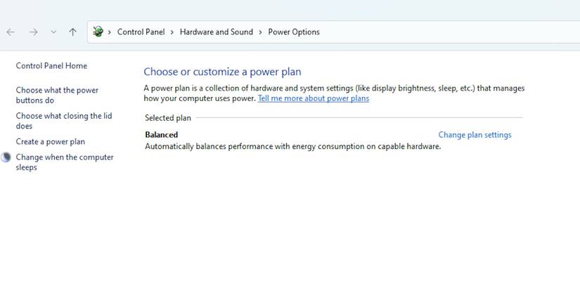 Windows Power Plan