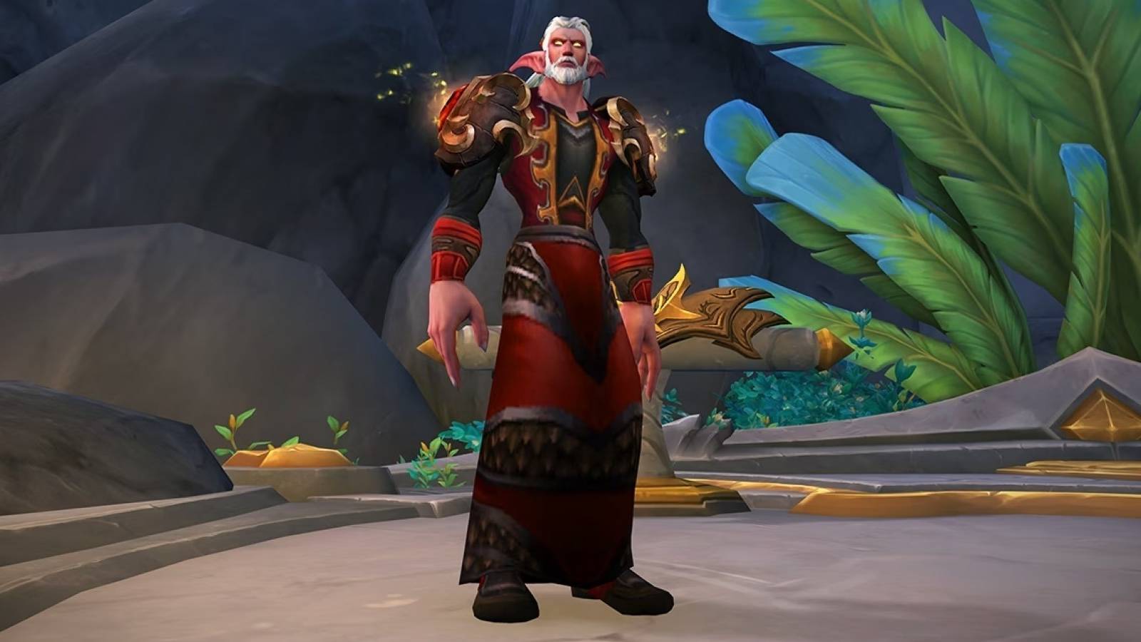 lord andestrasz night elf red dragon visage in valdrakken