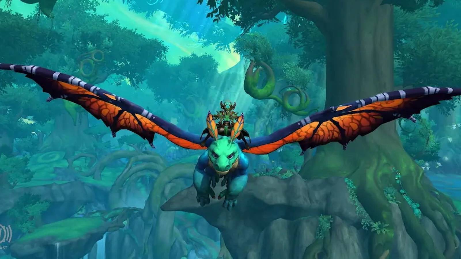 faerie dragon mount flying through the emerald dream in wow