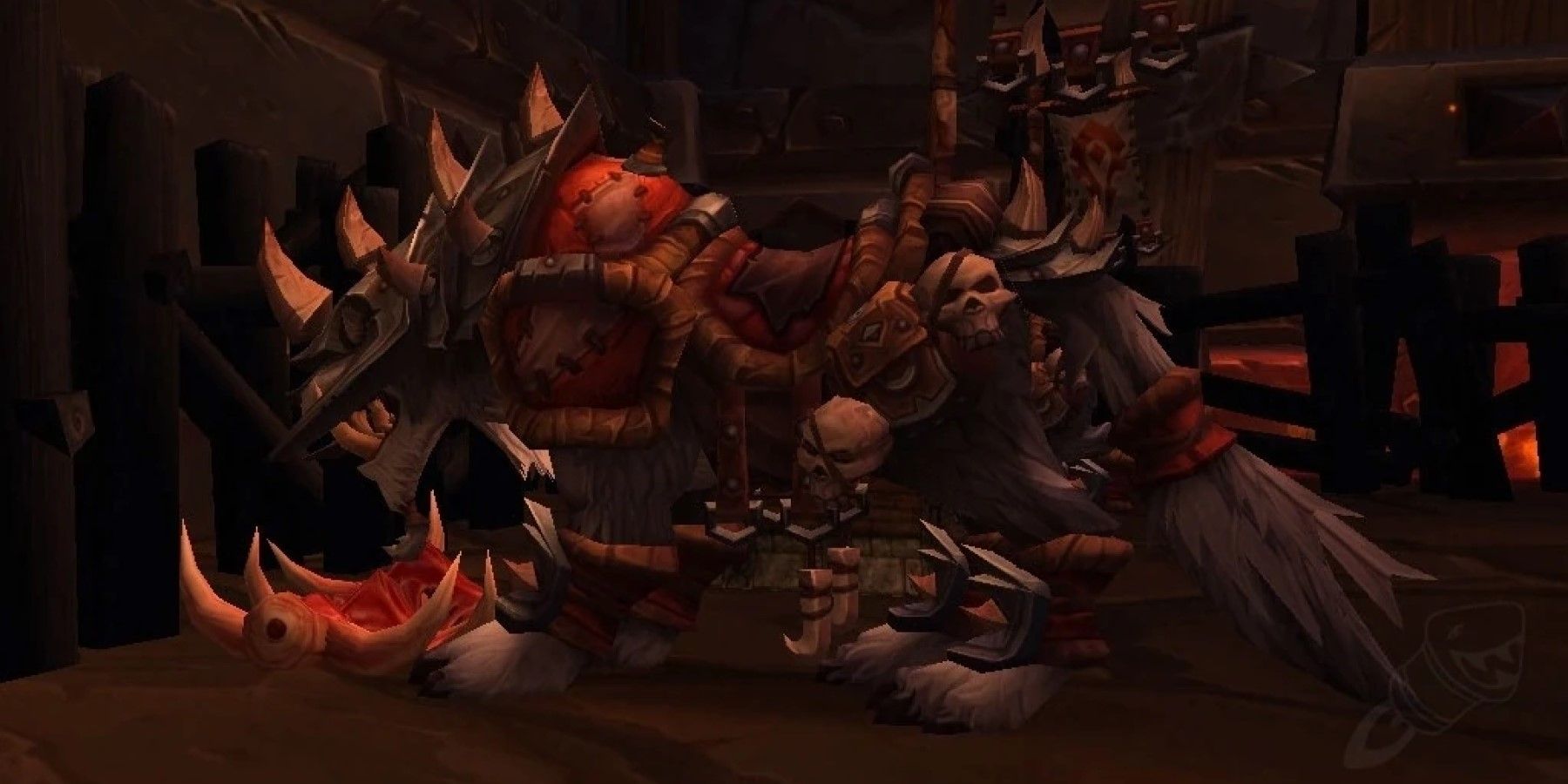 Korkron Warwolf mounts around the bend from the Mists of Pandaria