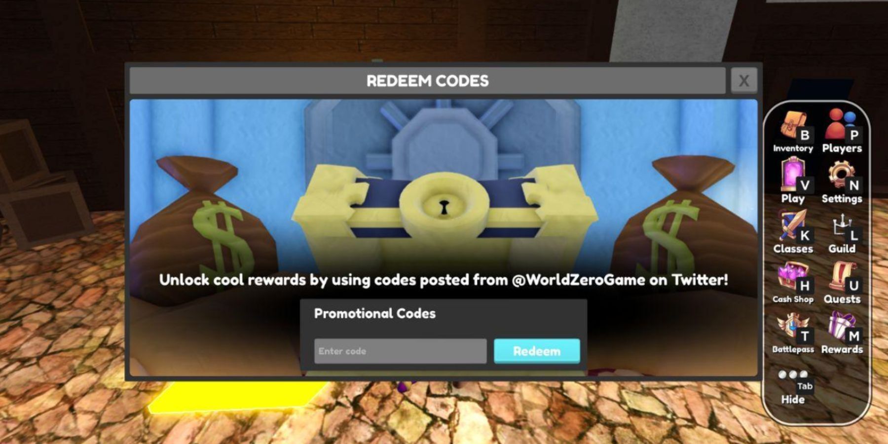 roblox world zero dungeons codes