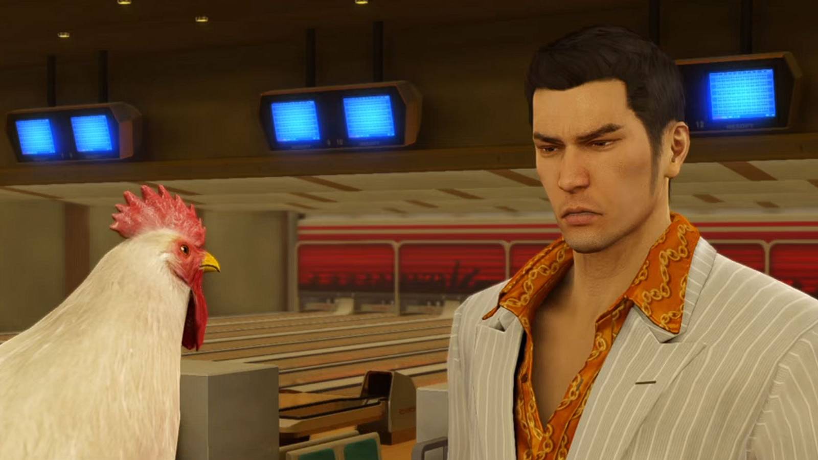 Kiryu Kazuma and Nugget square off at Mach Bowl in Yakuza 0