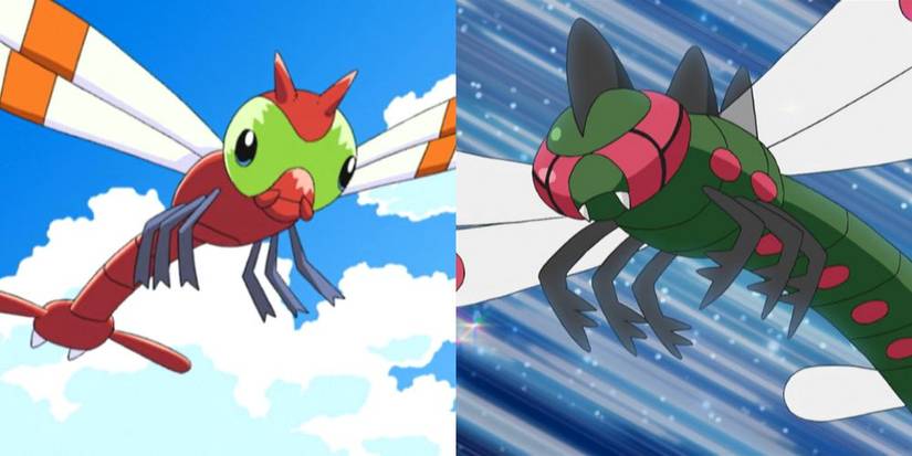 Yanma and Yanmega in the Pokemon anime