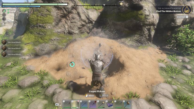 A mound yielding Dirt Road blocks in Enshrouded