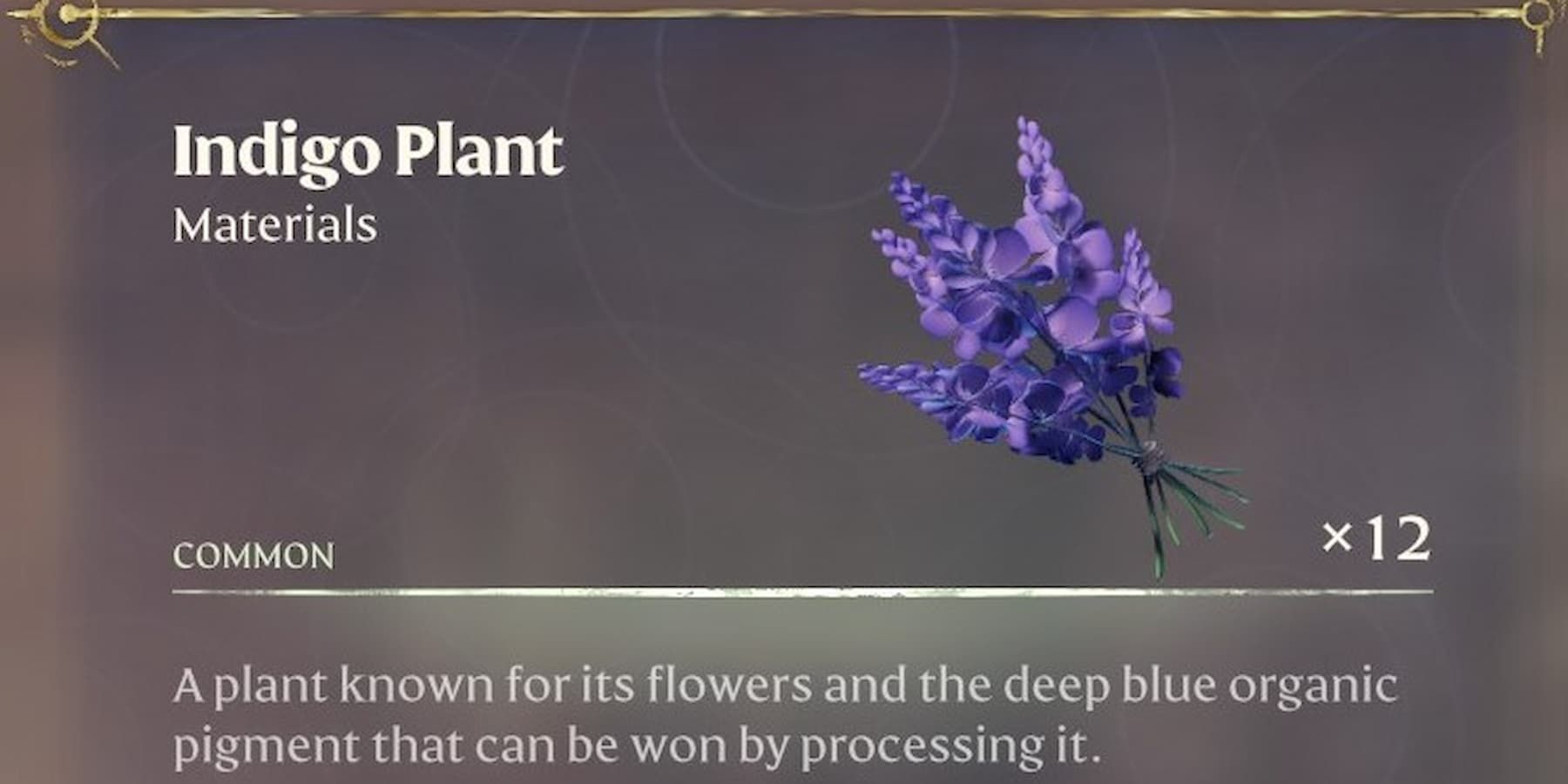 Tooltip for the Indigo Plant in Enshrouded