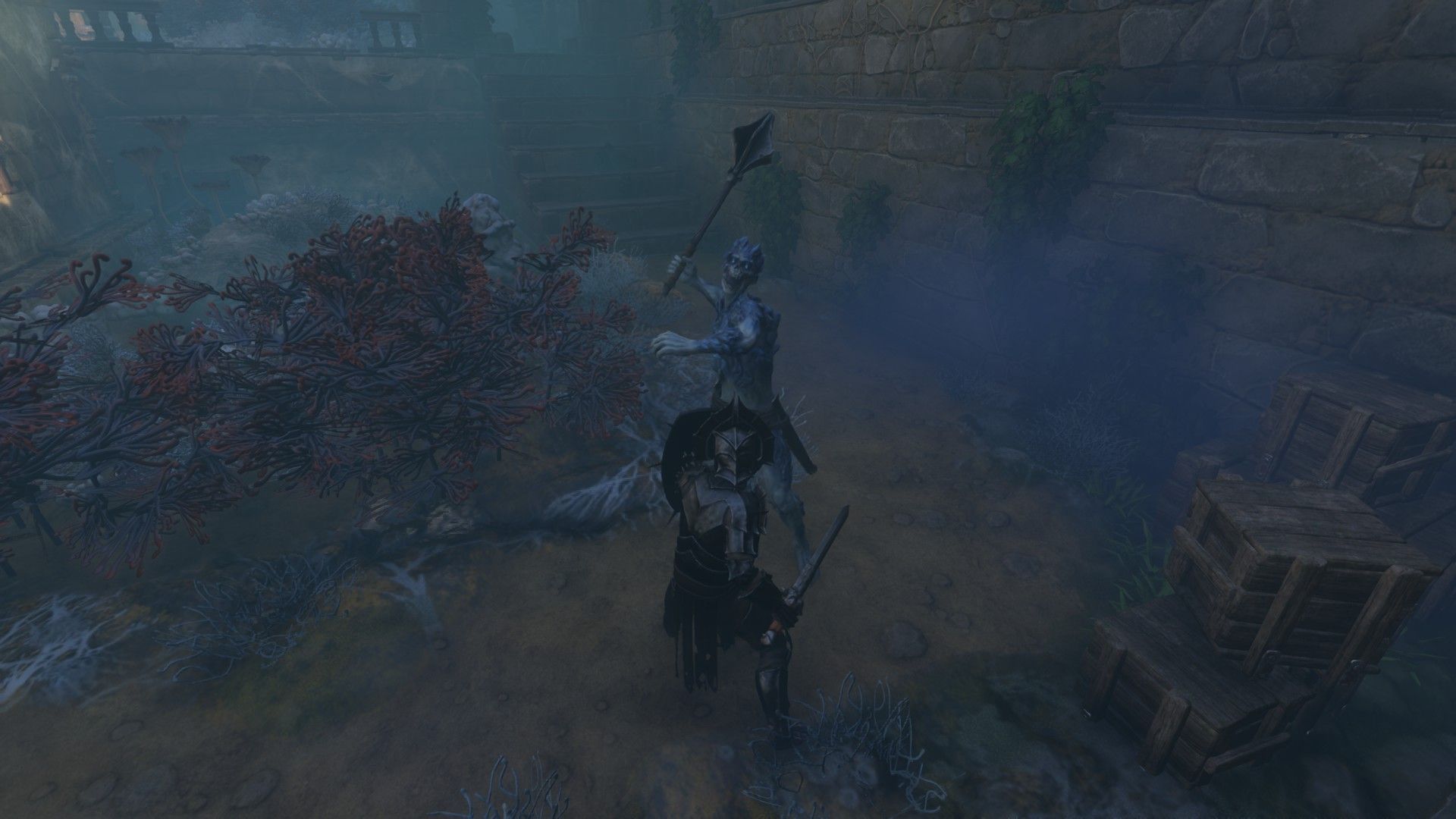 Combat as a melee fighter in Enshrouded