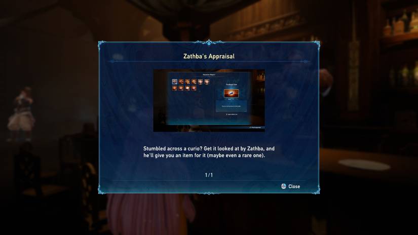Appraising Curios at Zathba's in Granblue Fantasy Relink