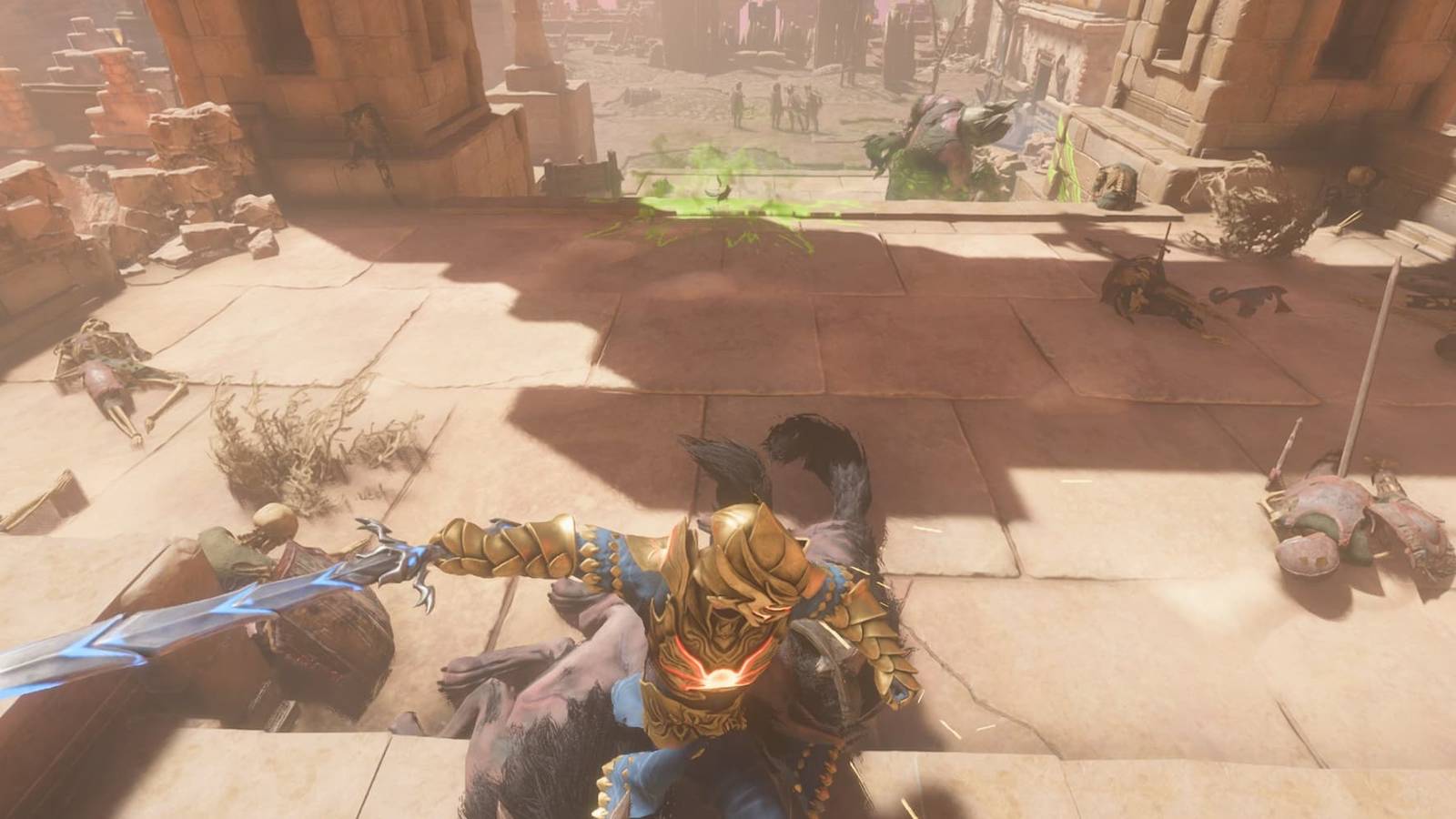 Fighting using a tank build in Enshrouded