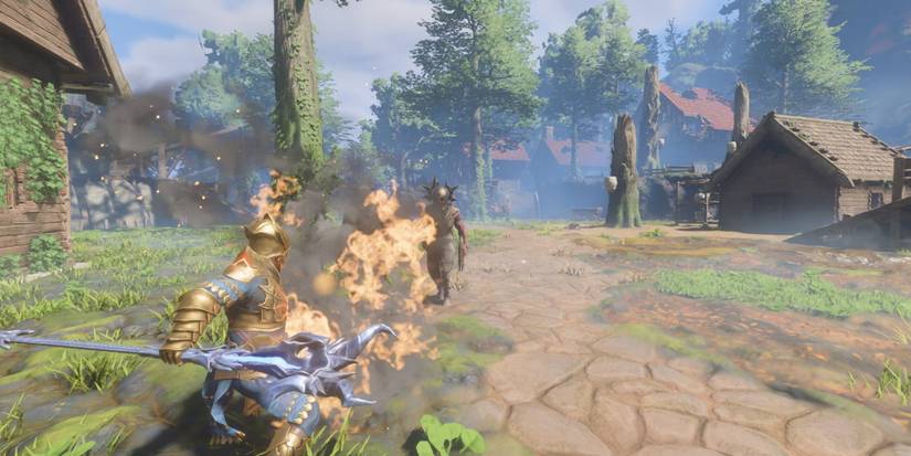 Casting a fireball in Enshrouded