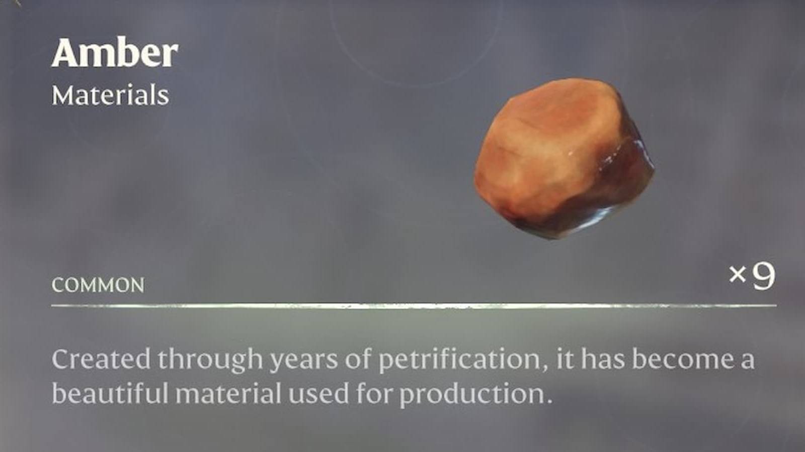 Amber item description in Enshrouded